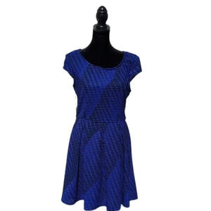 Iz Byer Blue & Black Mini Dress Medium